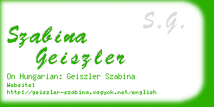 szabina geiszler business card